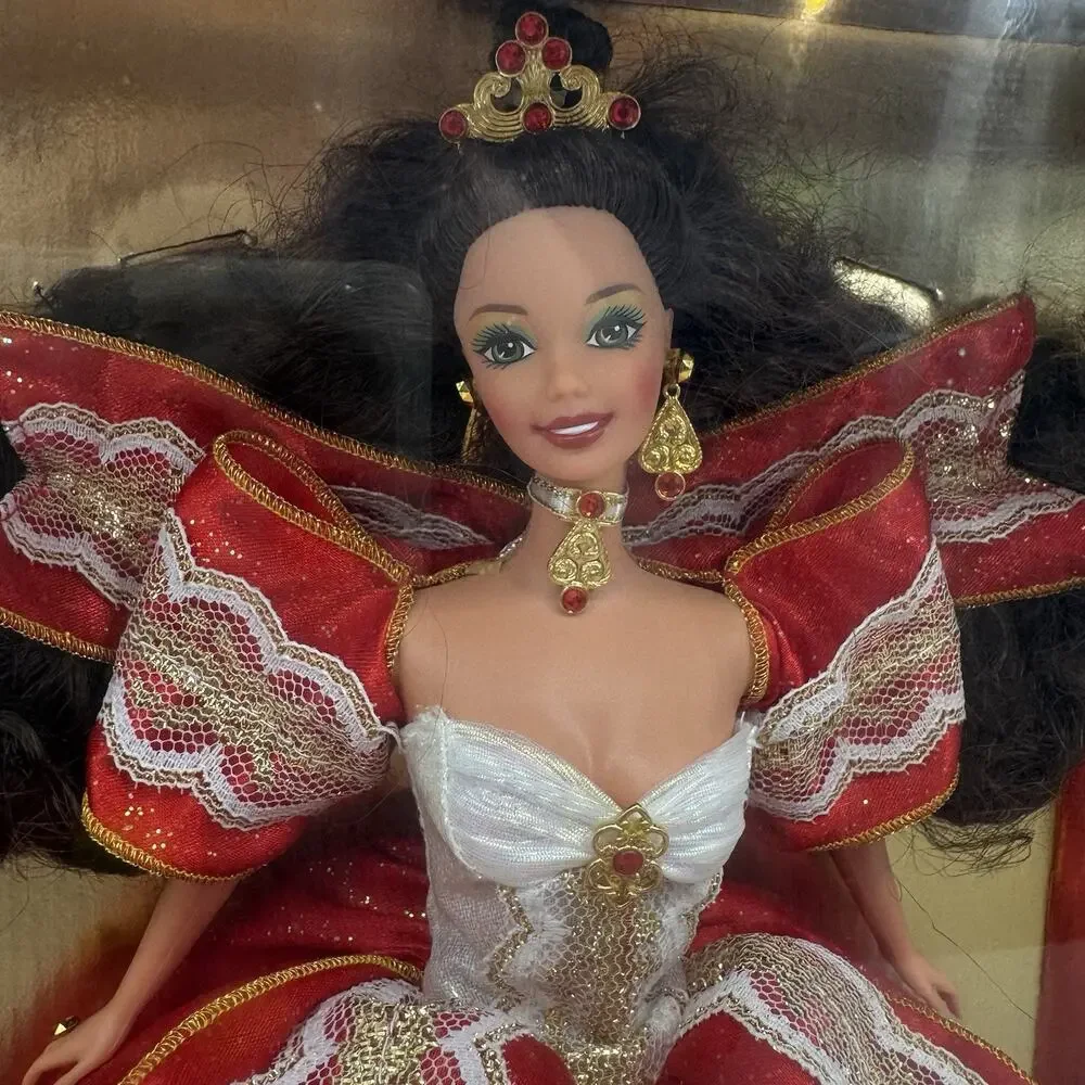 Barbie Happy Holidays Doll 1997 Brunette Special 10th Anniversary Ed Brunette